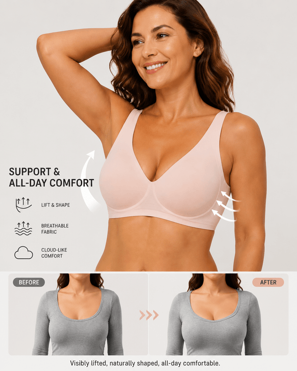 Comfort Lift Seamless Deep V Wireless Bra - Aessove