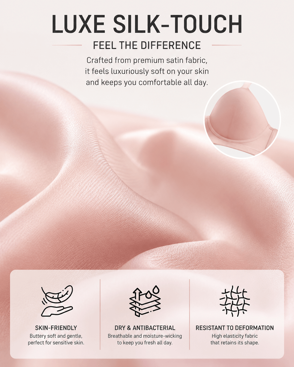Comfort Lift Seamless Deep V Wireless Bra - Aessove