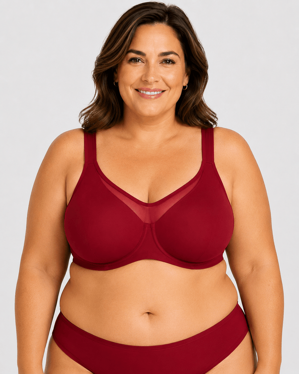 Cooling Support Plus Size Full Coverage Minimizer Bra - Aessove
