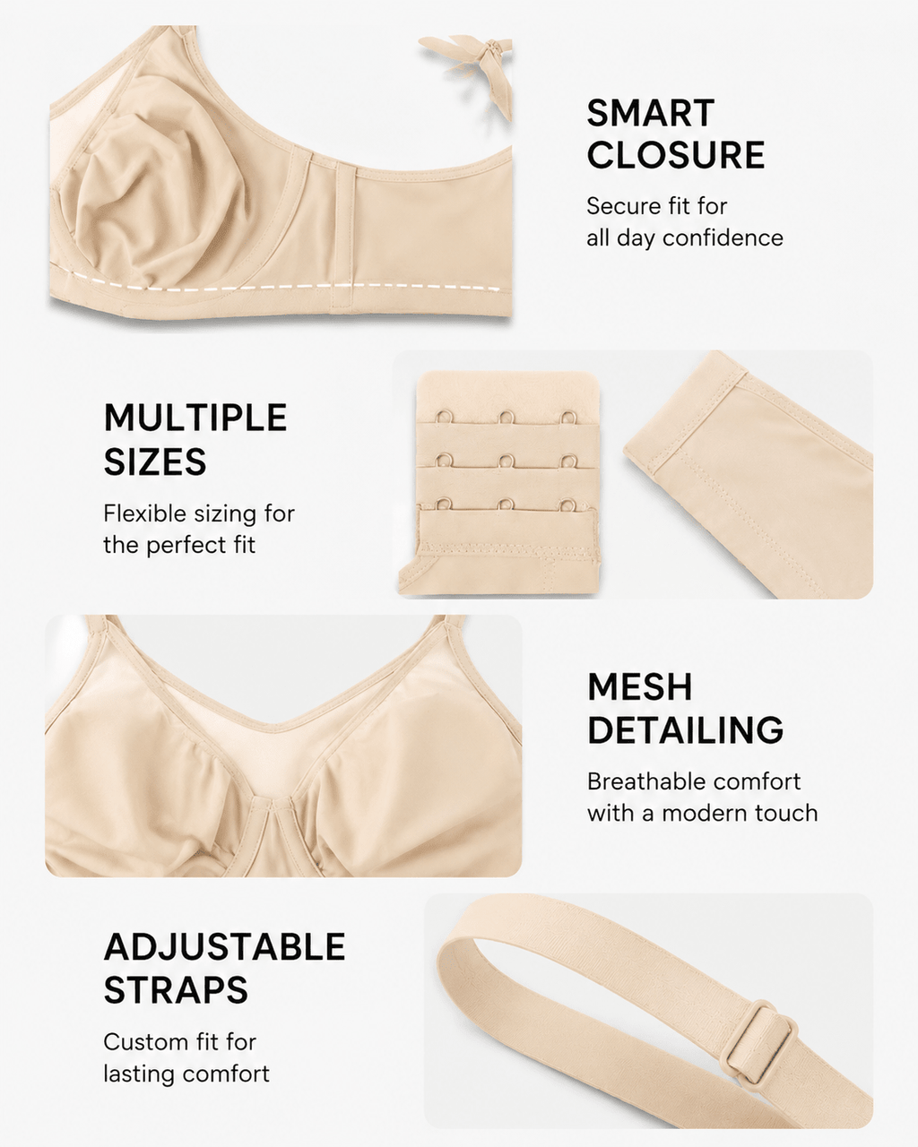 Cooling Support Plus Size Full Coverage Minimizer Bra - Aessove