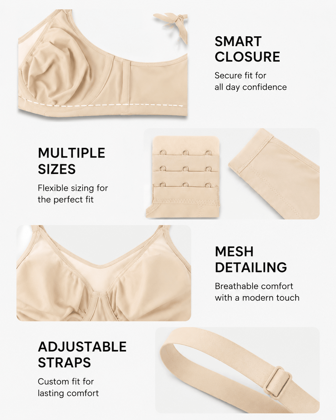 Cooling Support Plus Size Full Coverage Minimizer Bra - Aessove
