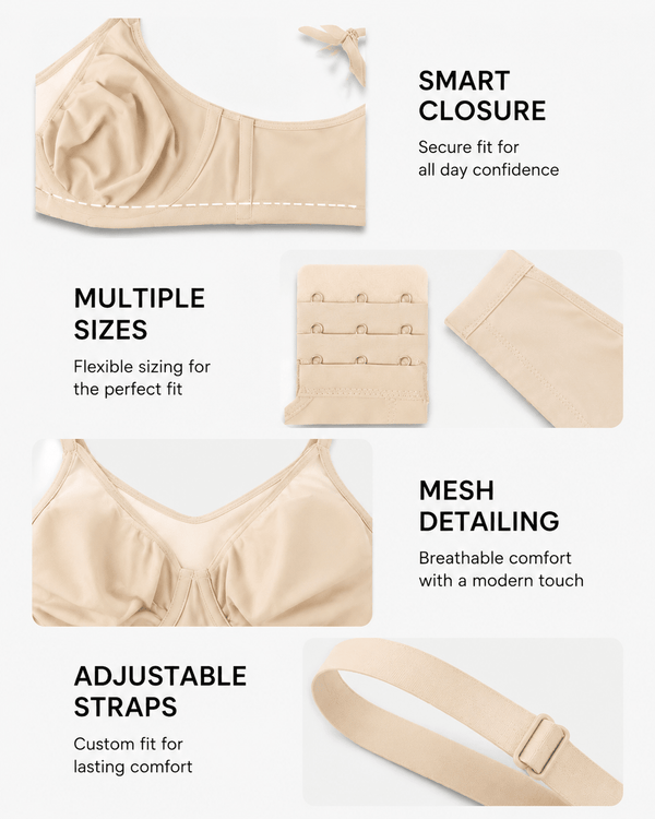 Cooling Support Plus Size Full Coverage Minimizer Bra - Aessove
