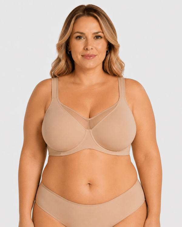 Cooling Support Plus Size Full Coverage Minimizer Bra - Aessove