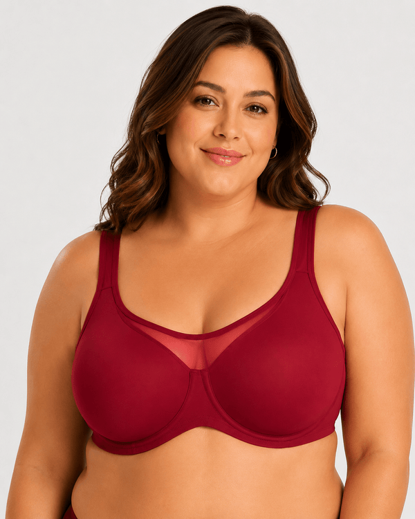 Cooling Support Plus Size Full Coverage Minimizer Bra - Aessove