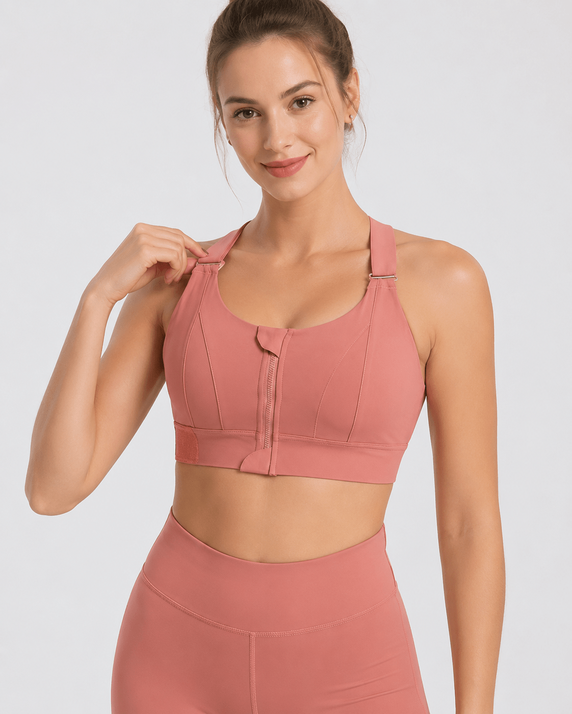 High Impact Support Plus Size Zip-Front Sports Bra - Aessove