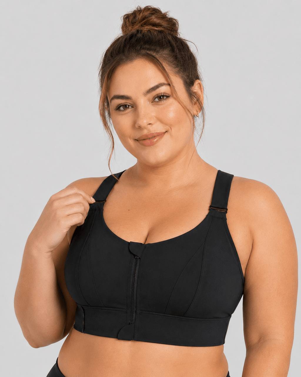 High Impact Support Plus Size Zip-Front Sports Bra - Aessove
