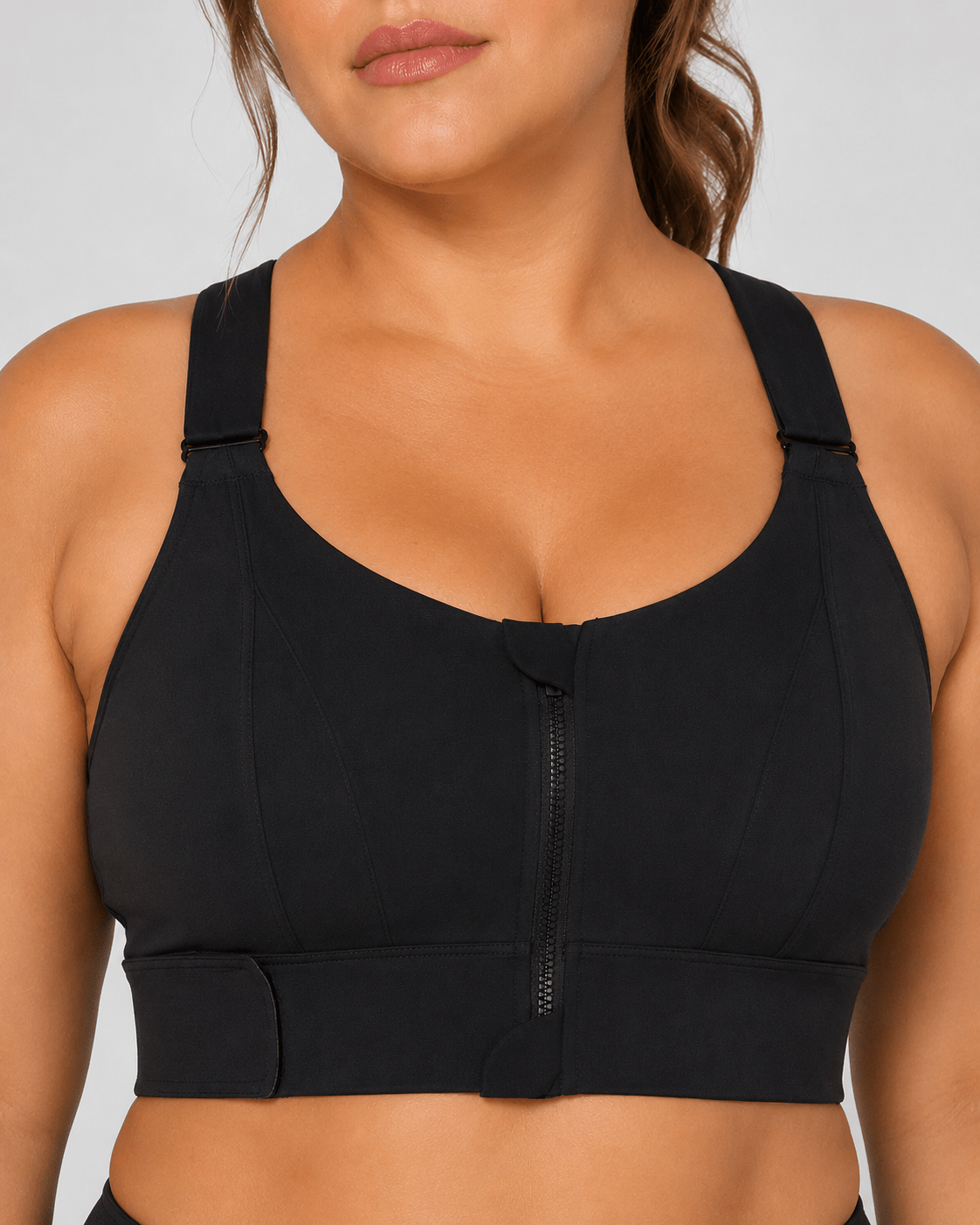 High Impact Support Plus Size Zip-Front Sports Bra - Aessove