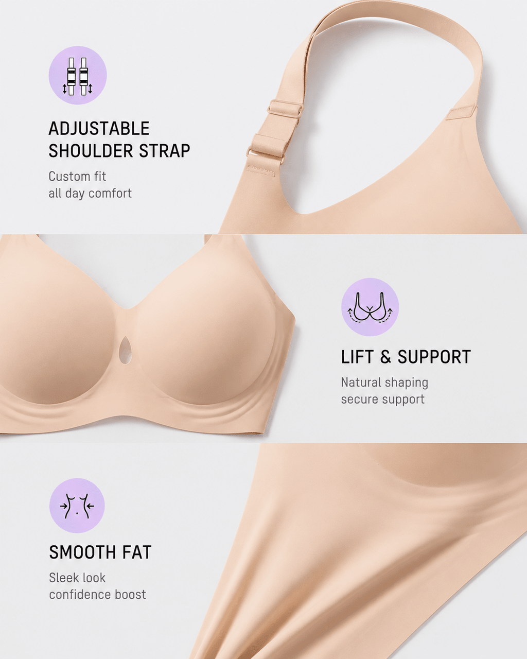 Invisible Lift Breathable Waterdrop Jelly Bra - Aessove