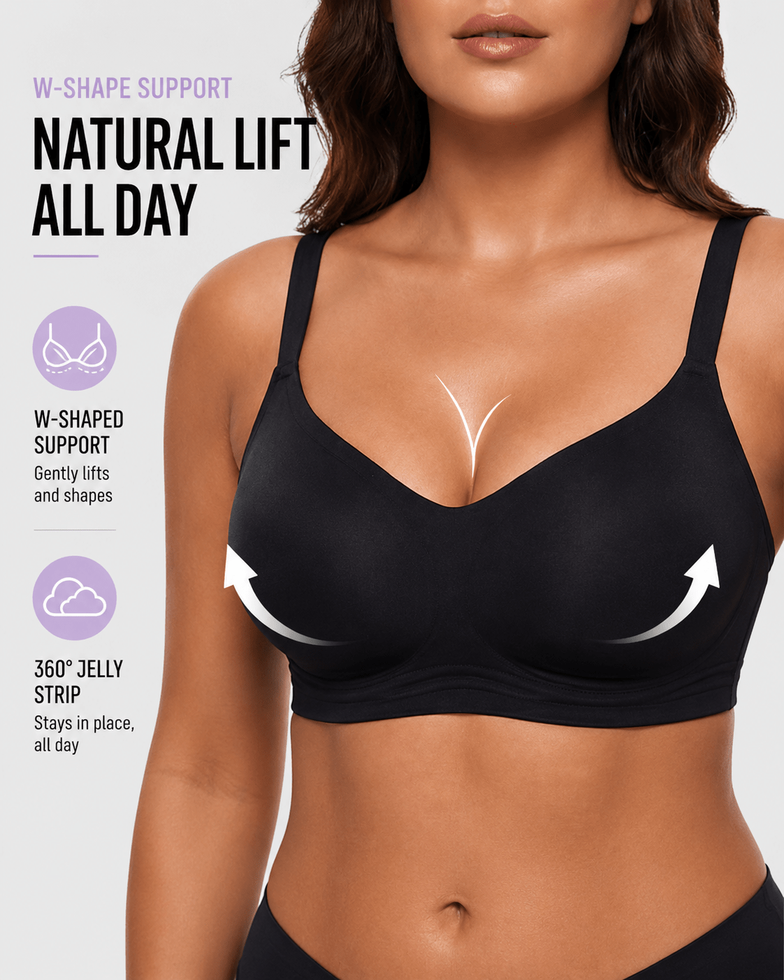Natural Lift Seamless Jelly Strip Wireless Bra - Aessove