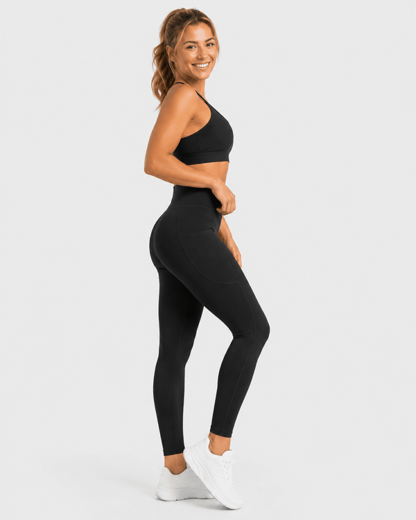 Sculpting High-Waisted Pocket Training Leggings - Aessove