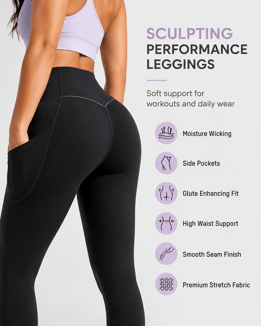 Sculpting High-Waisted Pocket Training Leggings - Aessove