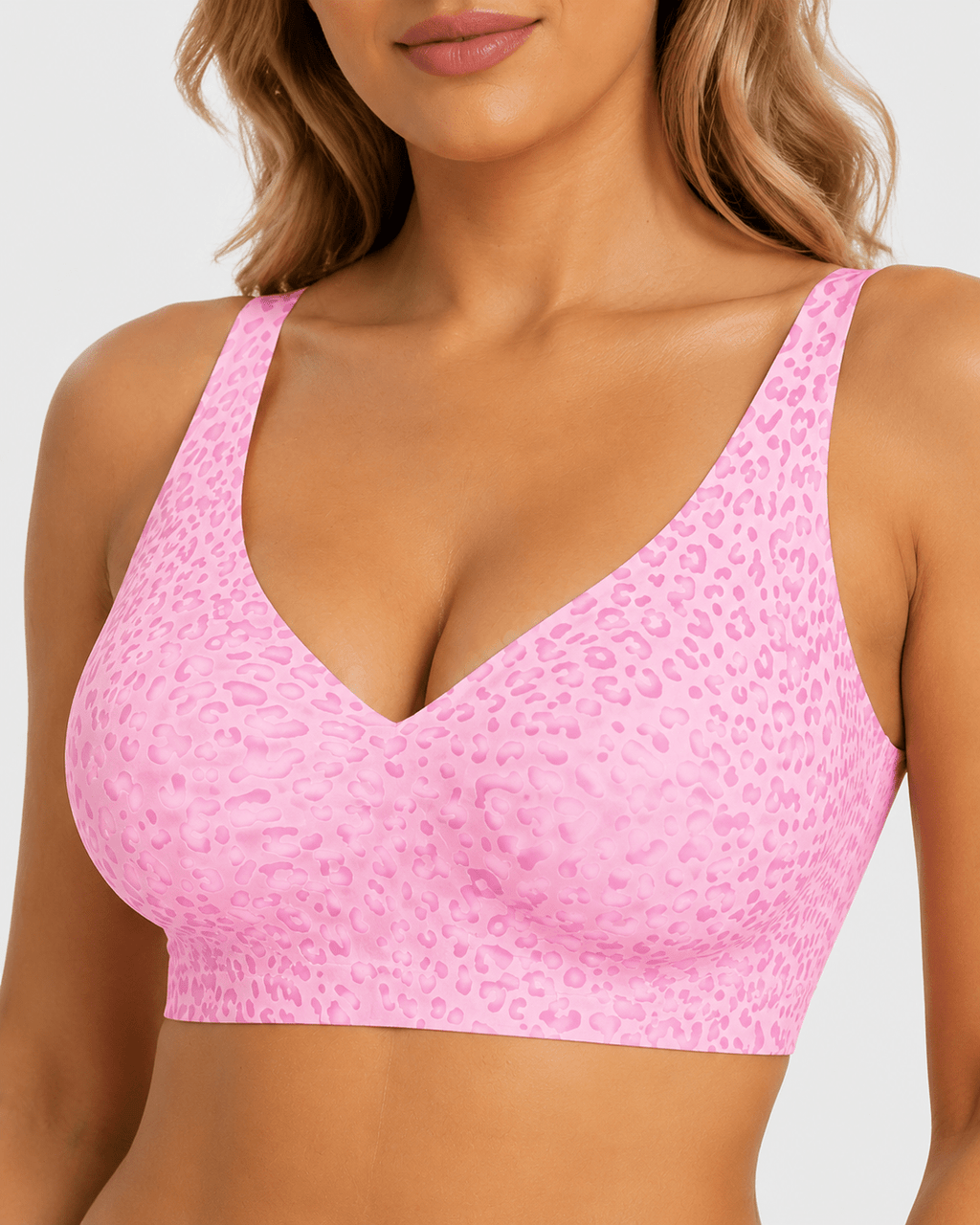 Soft Lift Leopard Deep-V Jelly Bra - Aessove