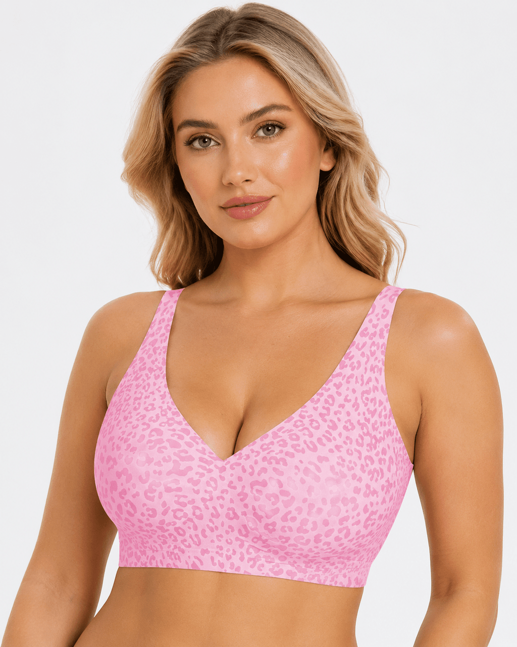 Soft Lift Leopard Deep-V Jelly Bra - Aessove