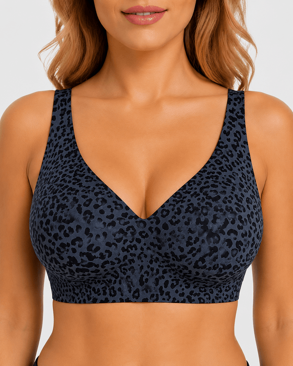 Soft Lift Leopard Deep-V Jelly Bra - Aessove