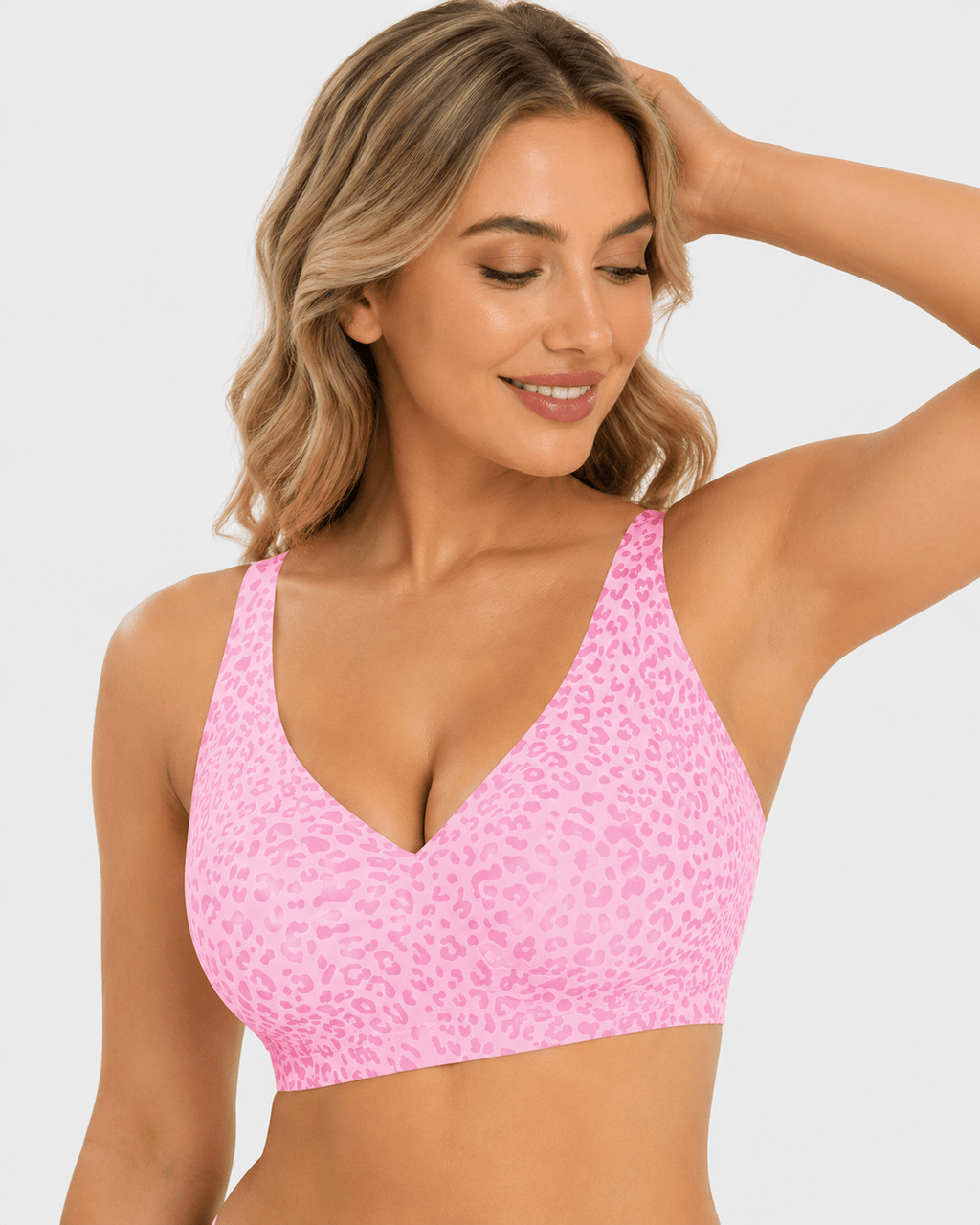 Soft Lift Leopard Deep-V Jelly Bra - Aessove