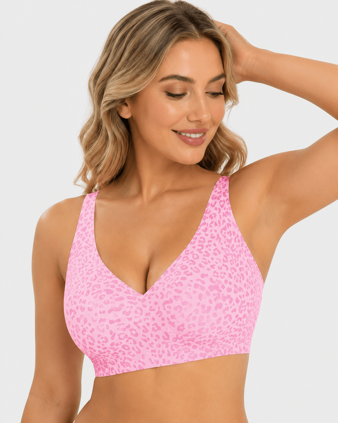 Soft Lift Leopard Deep-V Jelly Bra - Aessove