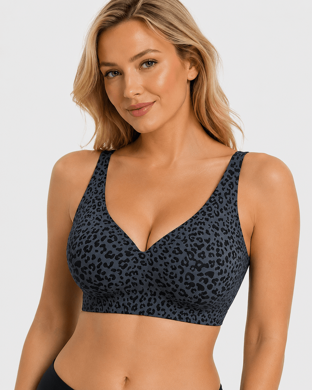 Soft Lift Leopard Deep-V Jelly Bra - Aessove