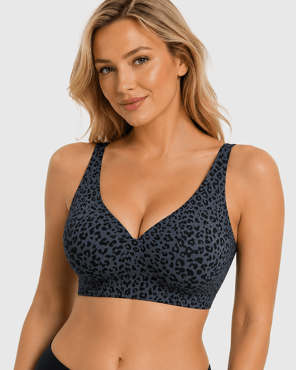 Soft Lift Leopard Deep-V Jelly Bra - Aessove