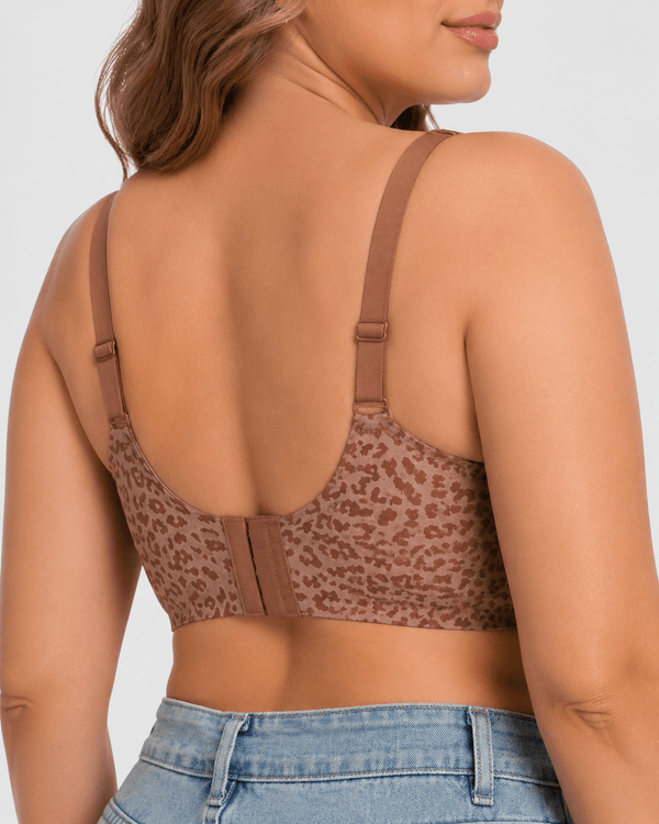 Soft Lift Leopard Deep-V Jelly Bra - Aessove