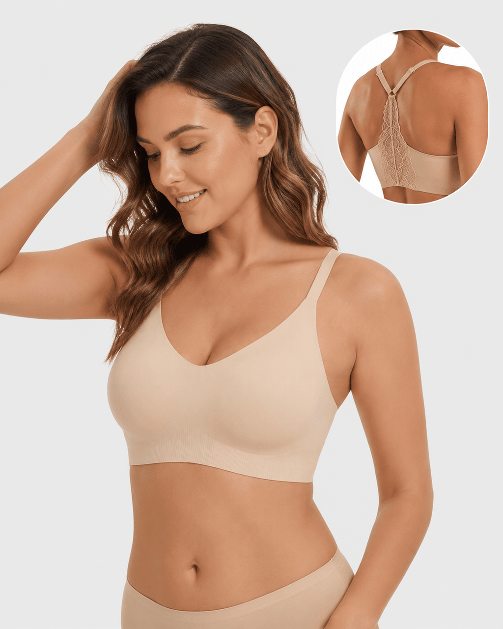 Soft Support Backless Lace Bralette - Aessove