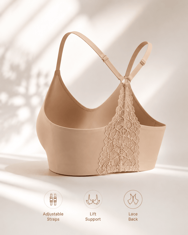 Soft Support Backless Lace Bralette - Aessove