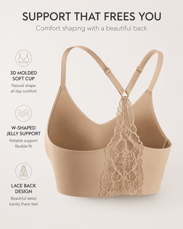 Soft Support Backless Lace Bralette - Aessove