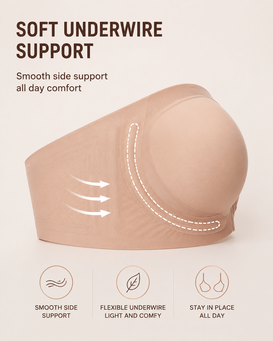 Stay-Put Lift Cooling Strapless Bra - Aessove