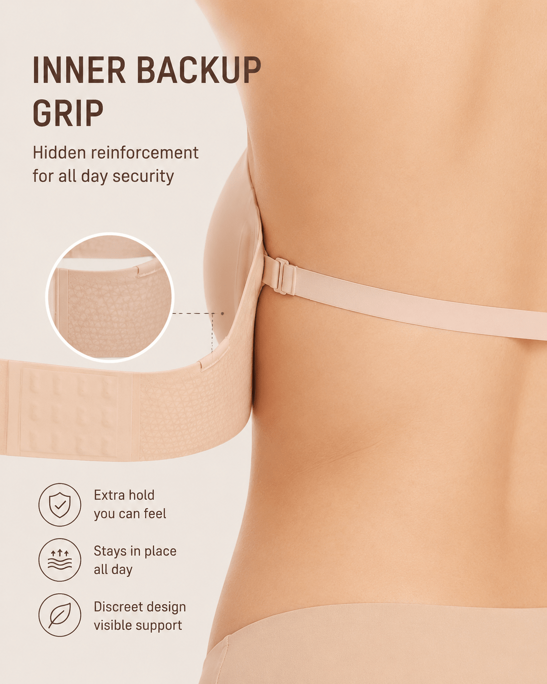 Stay-Put Lift Cooling Strapless Bra - Aessove