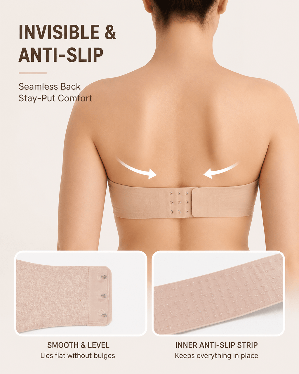 Stay-Put Lift Cooling Strapless Bra - Aessove