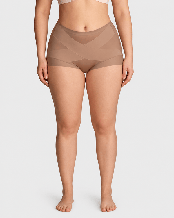 Tummy Control High-Waist Cross-Compression Panties 6-Pac - Aessove