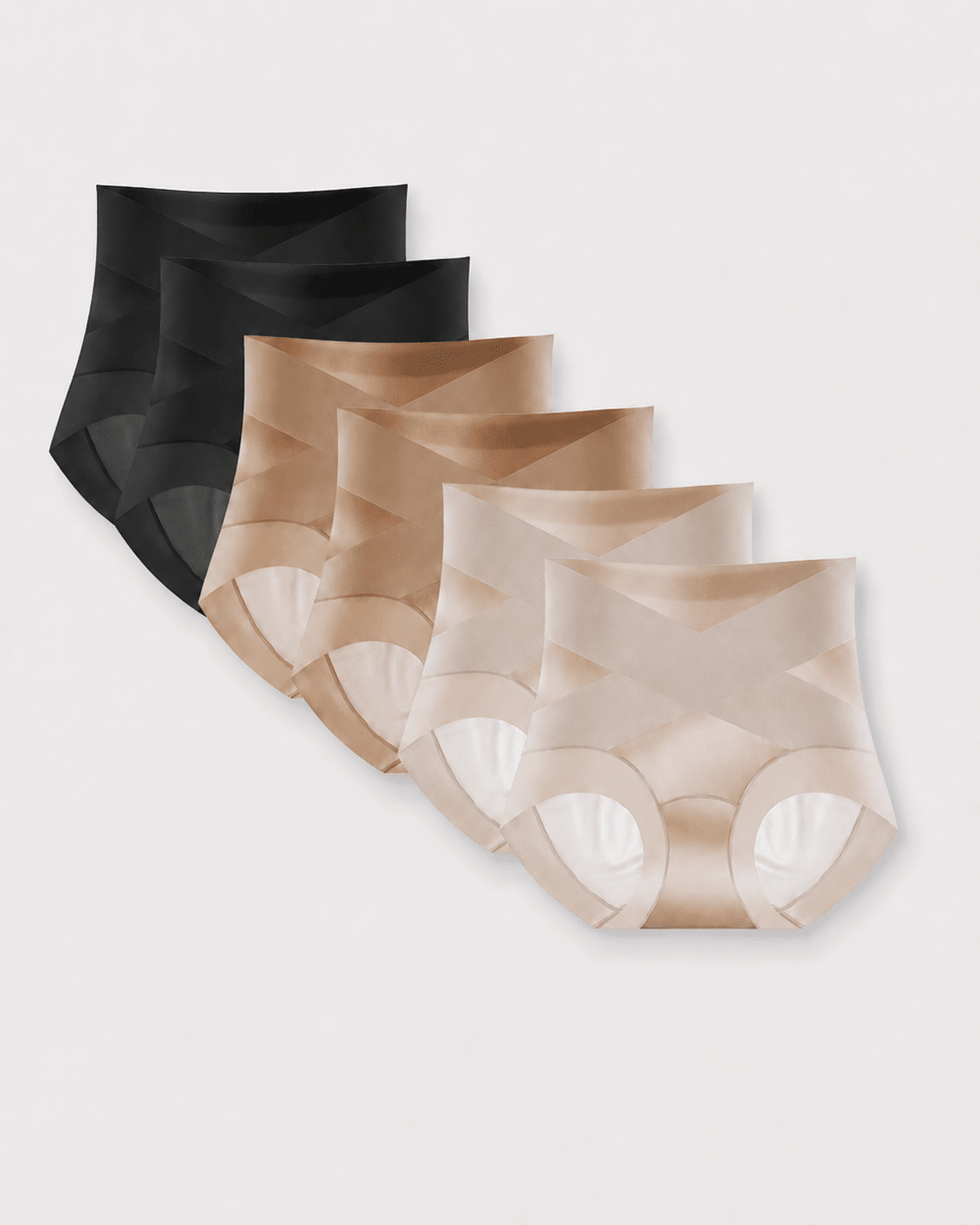 Tummy Control High-Waist Cross-Compression Panties 6-Pac - Aessove Main image