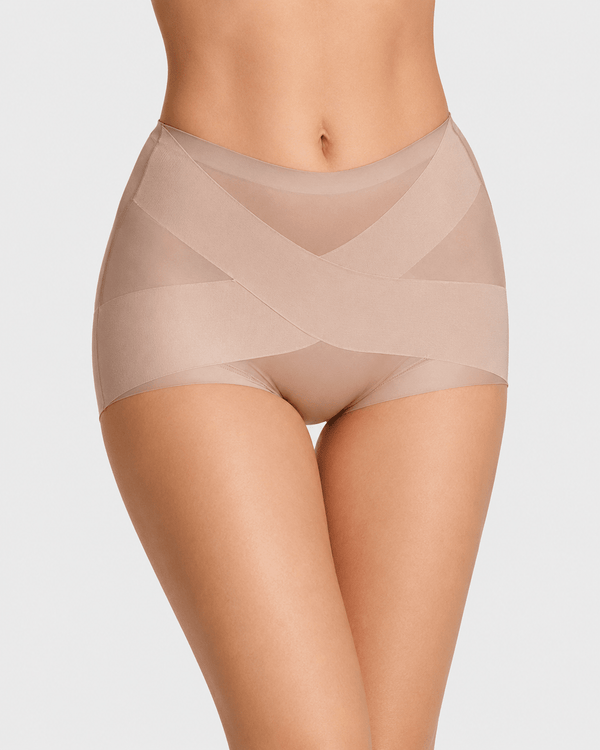 Tummy Control High-Waist Cross-Compression Panties 6-Pac - Aessove