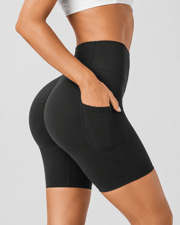 Tummy Control High-Waisted Pocket Training Shorts – 7" - Aessove