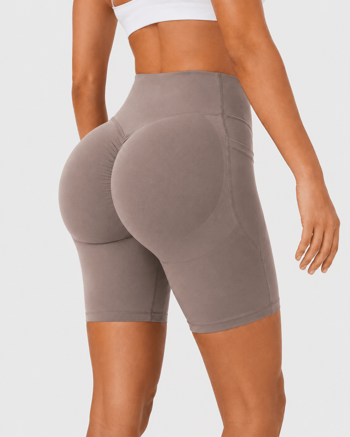 Tummy Control High-Waisted Pocket Training Shorts – 7" - Aessove
