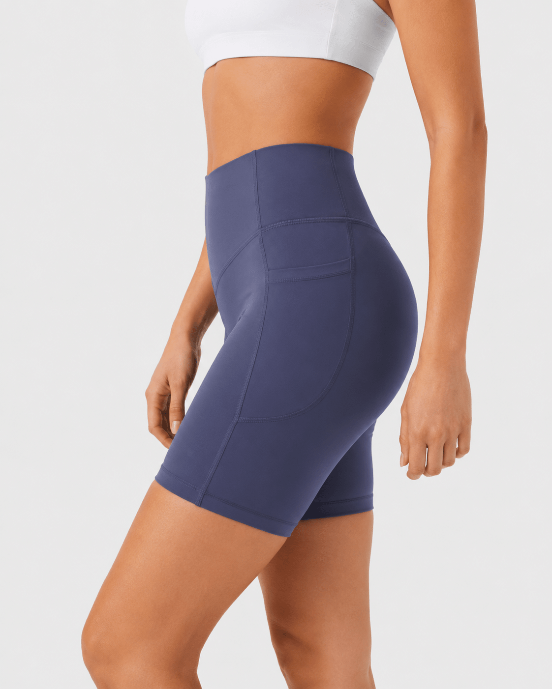 Tummy Control High-Waisted Pocket Training Shorts – 7" - Aessove