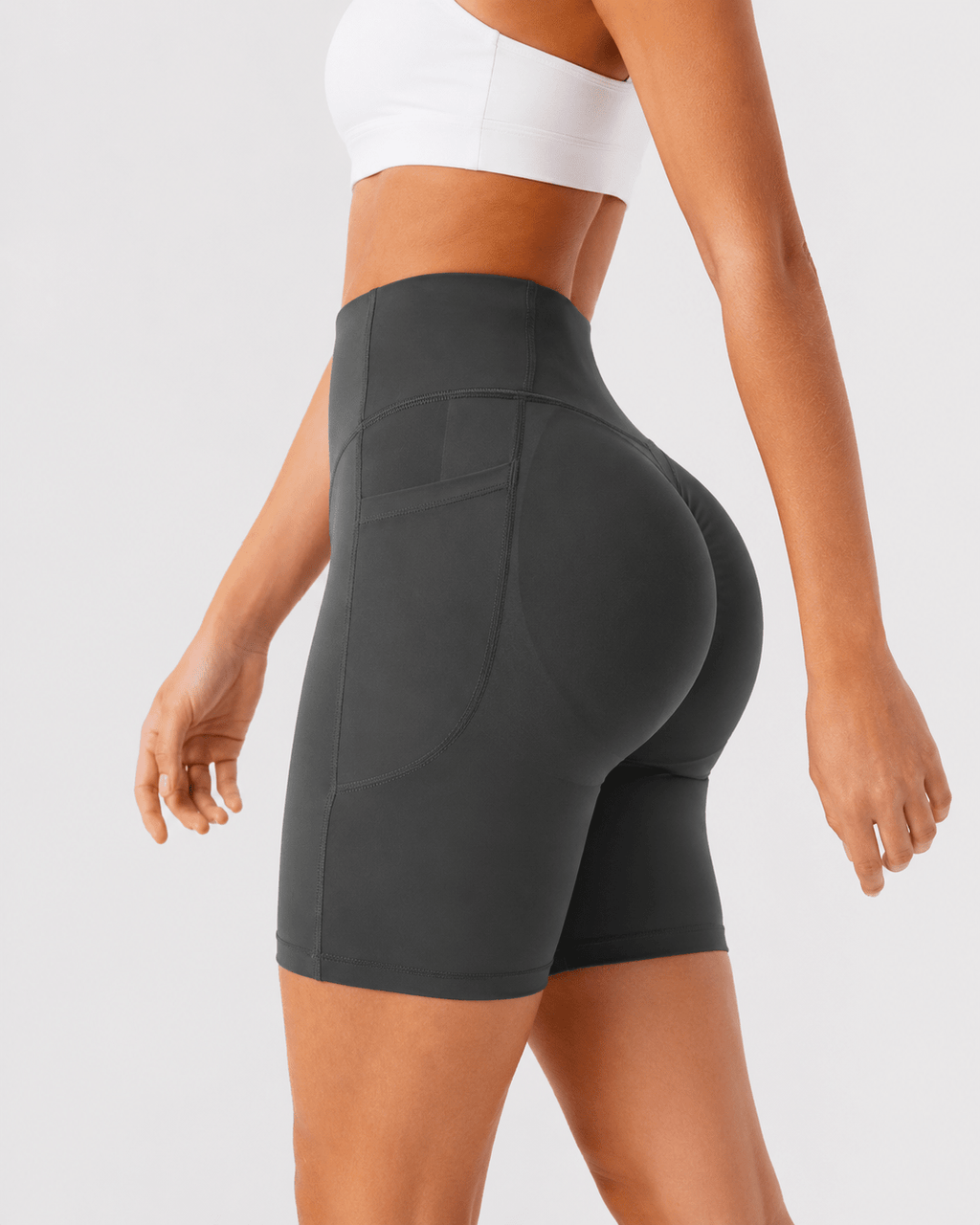 Tummy Control High-Waisted Pocket Training Shorts – 7" - Aessove