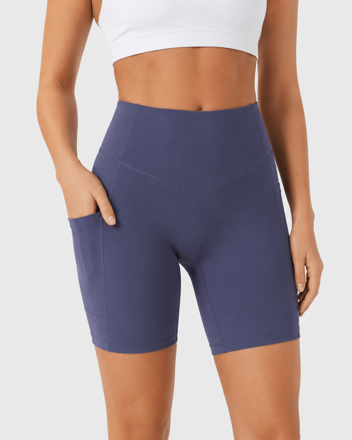 Tummy Control High-Waisted Pocket Training Shorts – 7" - Aessove Main image