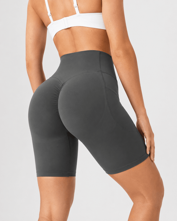 Tummy Control High-Waisted Pocket Training Shorts – 7" - Aessove