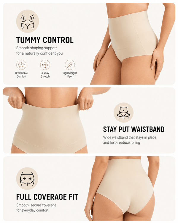 Tummy Control Seamless High-Waist Panties 5-Pack - Aessove