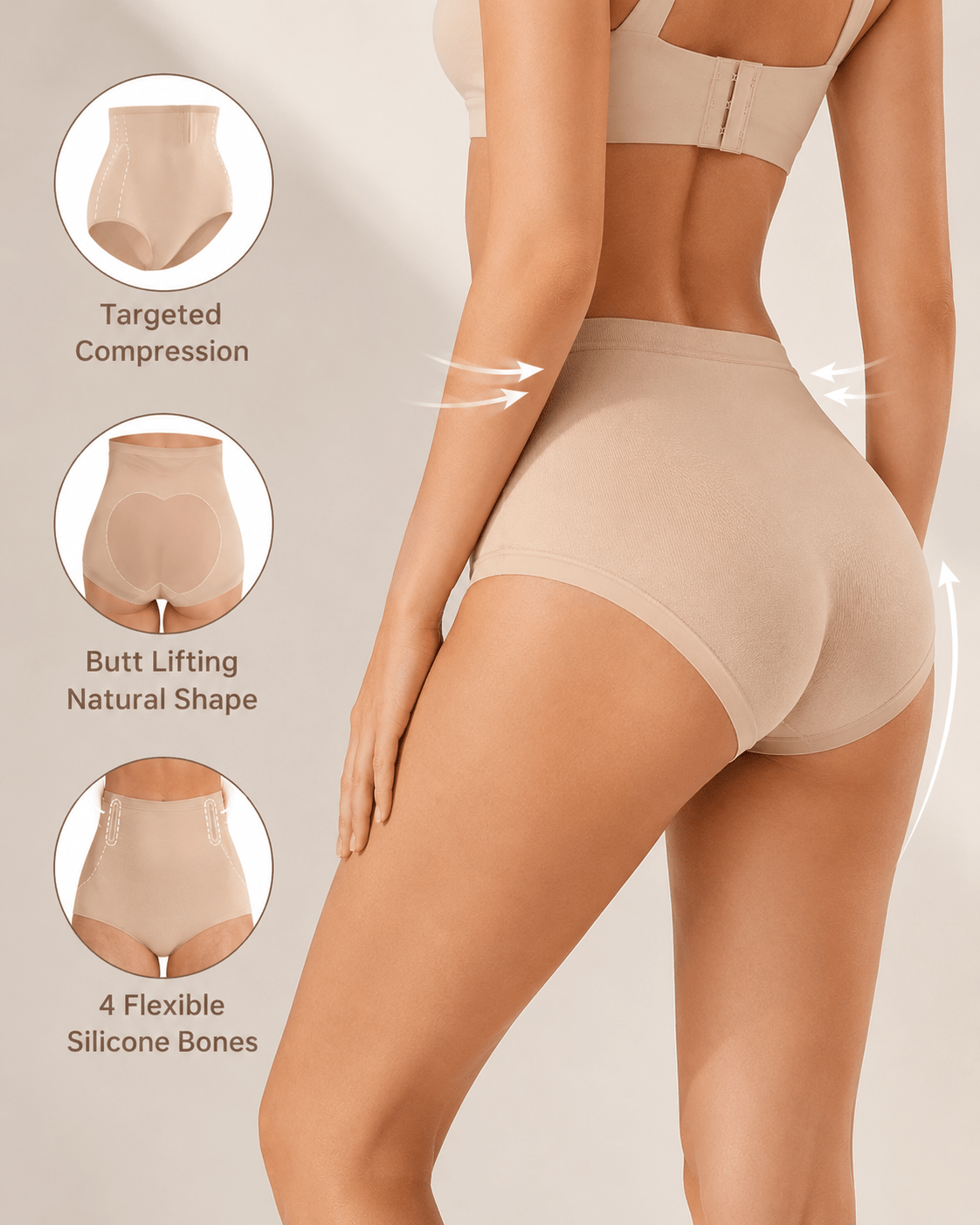 Tummy Control Seamless High-Waist Shaping Panties 3-Pack - Aessove