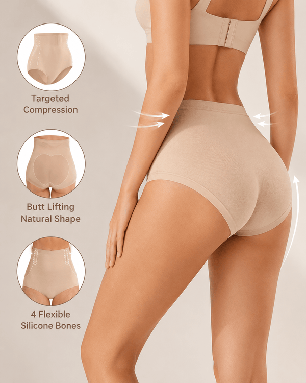 Tummy Control Seamless High-Waist Shaping Panties 3-Pack - Aessove