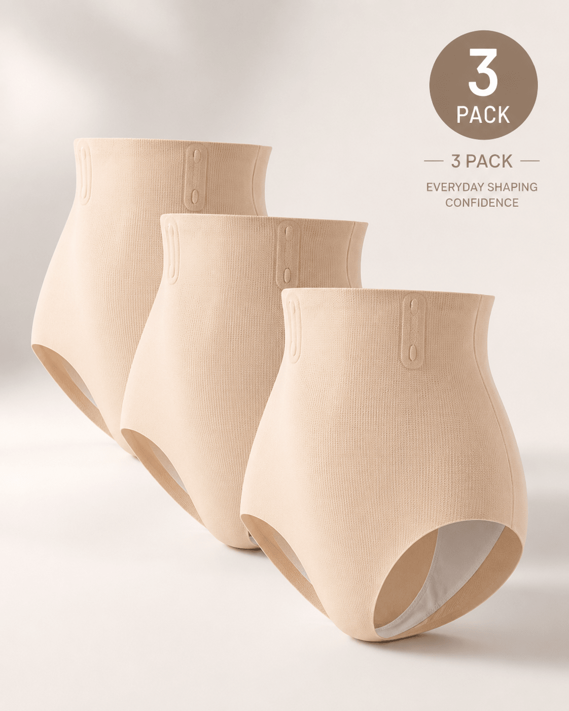 Tummy Control Seamless High-Waist Shaping Panties 3-Pack - Aessove Main image